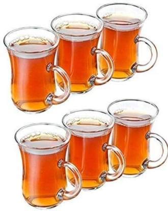 LVOOK Turkish Style Mini Tea/Espresso/Black Tea/Green Tea Coffee Cup Glass 150 ml Clear Glass Mug (150 ml, Pack of 6) - Image 1