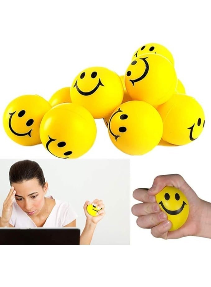 كرة ضغط وجه مبتسم من الفوم الناعم، كرات صفراء رائعة للجوائز والهدايا، قطعة واحدة - Image 5