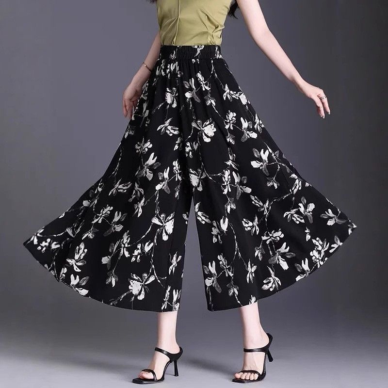 Flowy Women's Casual Wide Leg Print Pants - Image 3
