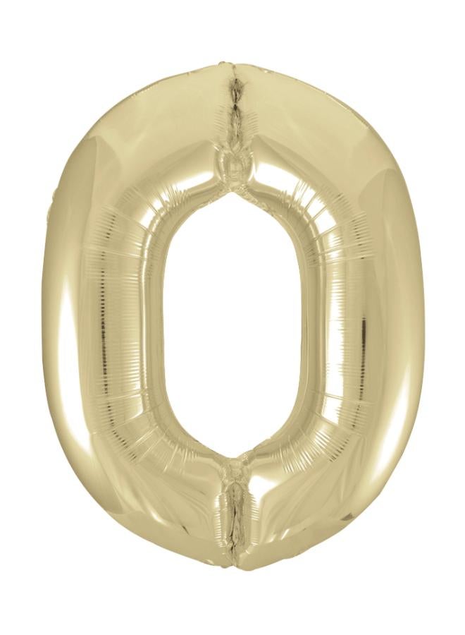 Unique 34" Gold Foil Number 0 Balloon - Image 1