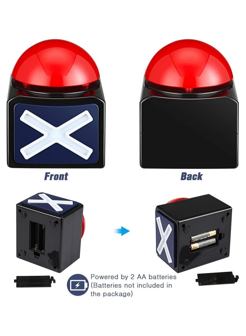Kids Adult Game Answer Buzzer Alarm Button Box with Sound and Light Trivia Quiz Game Toy Talent Buzzer Sound Quiz Contest Answer Button, Game Show Party Props for Adults Teens (2 Pack) - Image 5