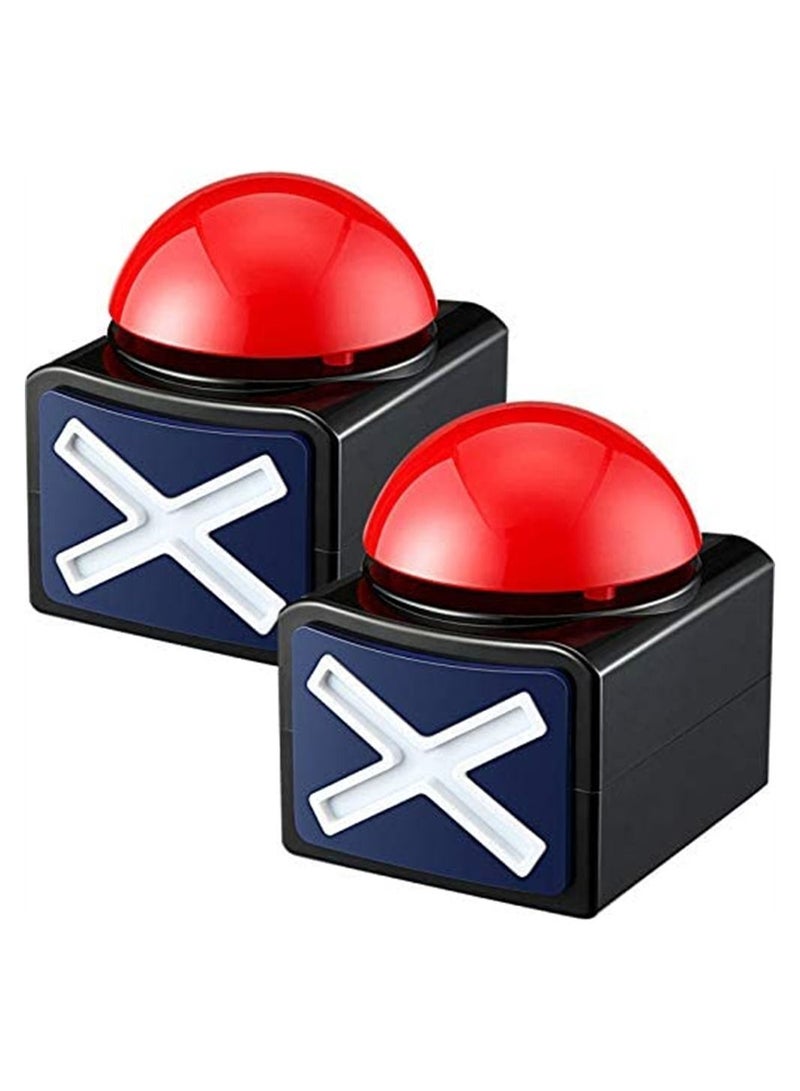 Kids Adult Game Answer Buzzer Alarm Button Box with Sound and Light Trivia Quiz Game Toy Talent Buzzer Sound Quiz Contest Answer Button, Game Show Party Props for Adults Teens (2 Pack) - Image 1
