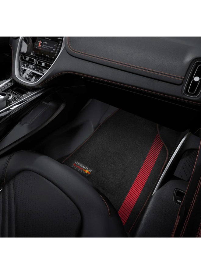 ريد بول أوراكل ريسينغ سجادة أرضيات السيارات 4 قطع مع ظهر مخطط بمقاس عالمي أسود وأحمر 65 × 5 × 43 سم RBCM001BR - Image 3