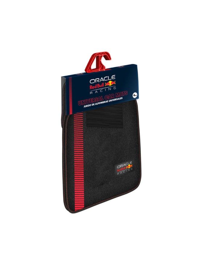 ريد بول أوراكل ريسينغ سجادة أرضيات السيارات 4 قطع مع ظهر مخطط بمقاس عالمي أسود وأحمر 65 × 5 × 43 سم RBCM001BR - Image 2