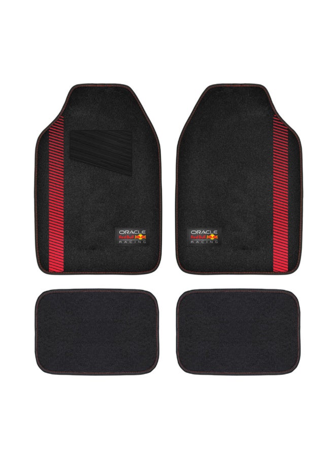 ريد بول أوراكل ريسينغ سجادة أرضيات السيارات 4 قطع مع ظهر مخطط بمقاس عالمي أسود وأحمر 65 × 5 × 43 سم RBCM001BR - Image 1