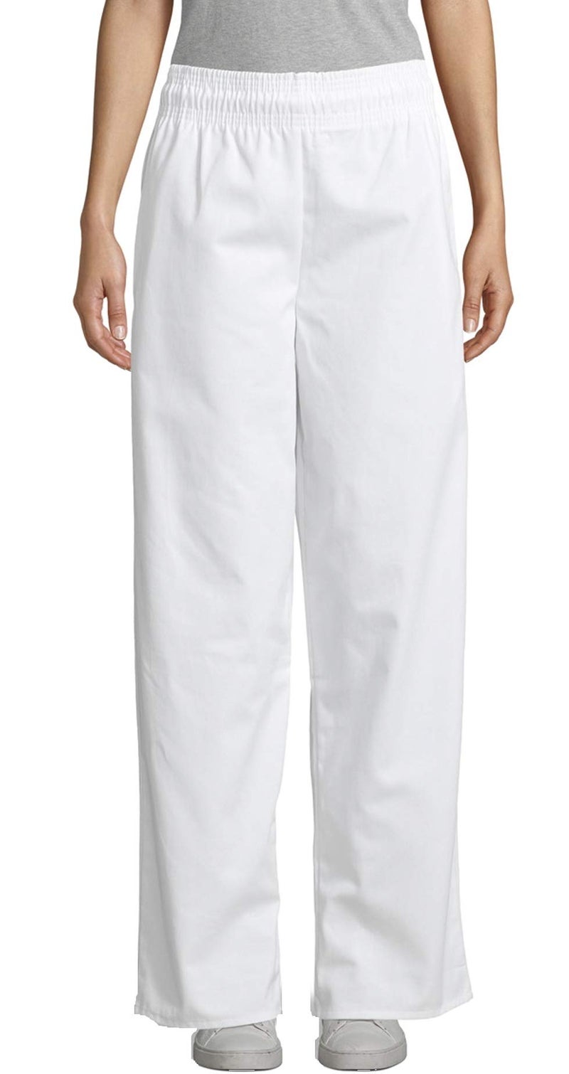 Uncommon Threads mens Classic Baggy With 3" Elastic Waist Chefs Pants, White, Small US - Image 1