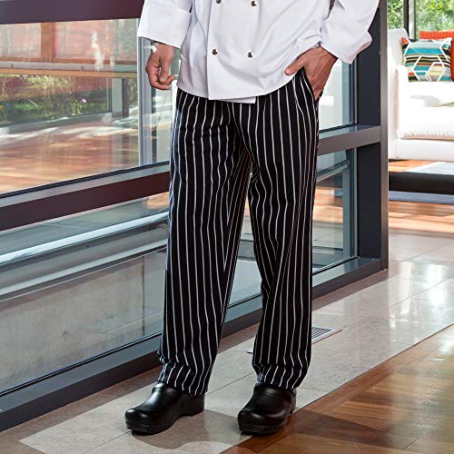 Uncommon Threads mens Classic Baggy With 3" Elastic Waist Chefs Pants, White, Small US - Image 3