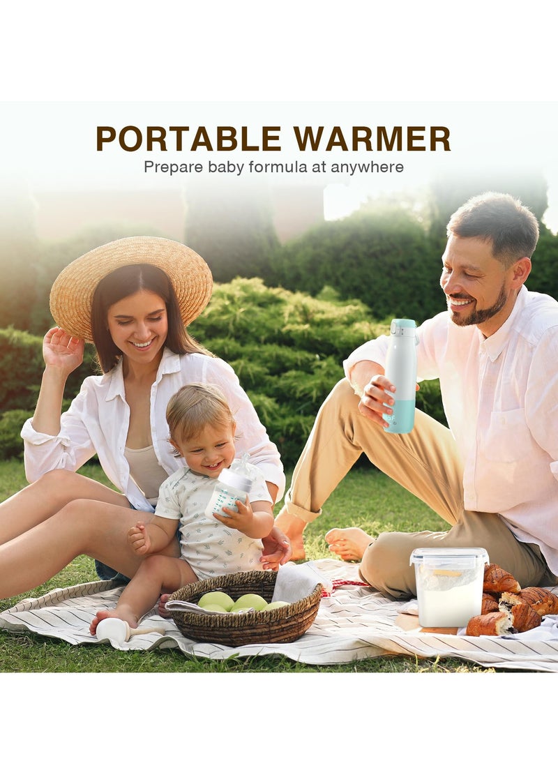 SYOSI سخان زجاجة محمول، 12 أونصة، تسخين بتقنية الفيلم النانوي، بطارية 9000 مللي أمبير، طاقة 55 واط، شحن سريع، مضاد للجفاف ومضاد للحرق، سخان سفر للأطفال، مثالي لحليب الثدي والحليب الصناعي - Image 2