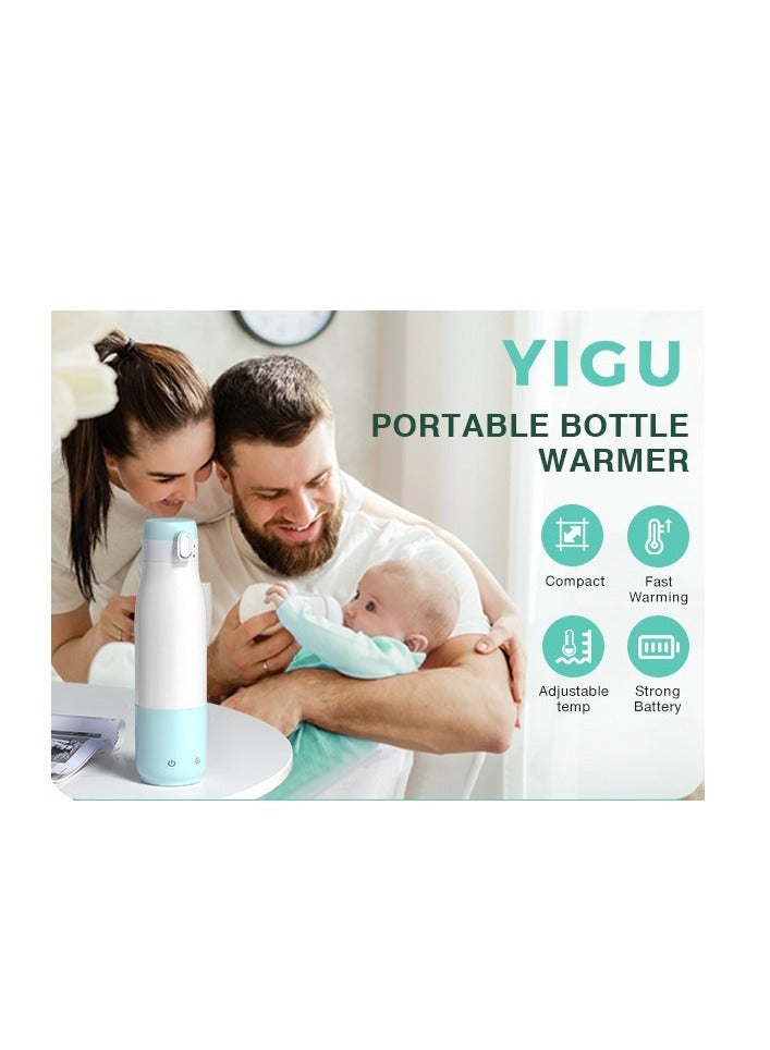 SYOSI سخان زجاجة محمول، 12 أونصة، تسخين بتقنية الفيلم النانوي، بطارية 9000 مللي أمبير، طاقة 55 واط، شحن سريع، مضاد للجفاف ومضاد للحرق، سخان سفر للأطفال، مثالي لحليب الثدي والحليب الصناعي - Image 4