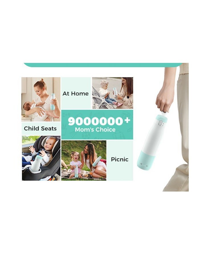 SYOSI سخان زجاجة محمول، 12 أونصة، تسخين بتقنية الفيلم النانوي، بطارية 9000 مللي أمبير، طاقة 55 واط، شحن سريع، مضاد للجفاف ومضاد للحرق، سخان سفر للأطفال، مثالي لحليب الثدي والحليب الصناعي - Image 5