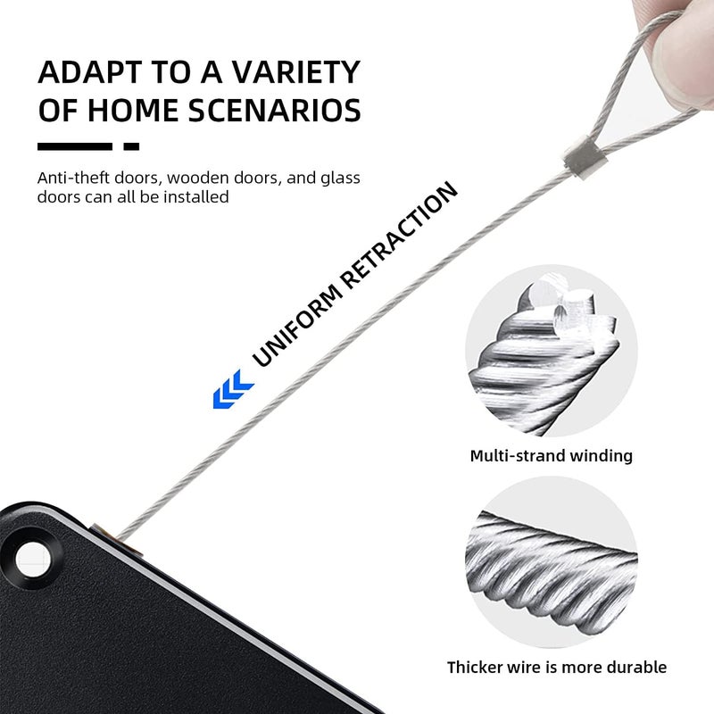 GREECHO Door Closer with Stickers Commercial Automatic Window Closer Residential Sliding Screen Door Closer Automatically Self Closing Door with Drawstring Pack of 2 - Image 3