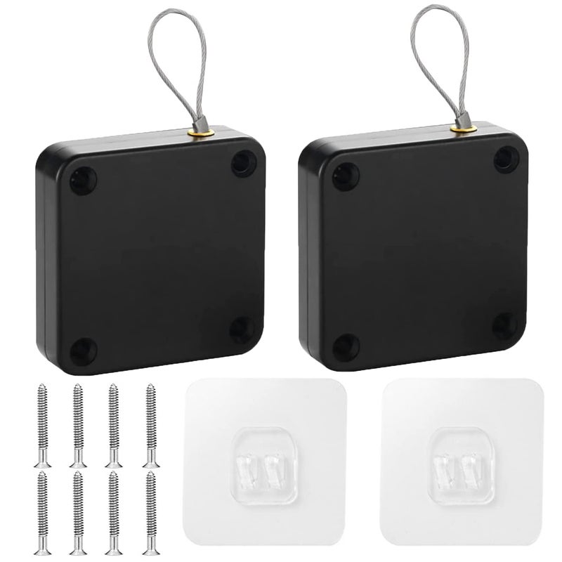 GREECHO Door Closer with Stickers Commercial Automatic Window Closer Residential Sliding Screen Door Closer Automatically Self Closing Door with Drawstring Pack of 2 - Image 1