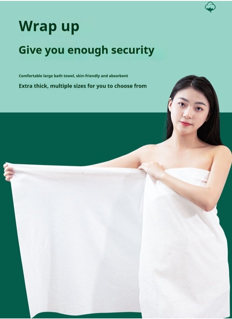Generic Disposable Bath Towel, 5 Individually Packed, White Large Body Camping Towel, Quick Drying Disposable Towel, Thickened Absorbent 56 x 27.5 Inch（70*140CM）, Travel Shower Hiking Backpack Bathroom Convenient to Use  - Image 1