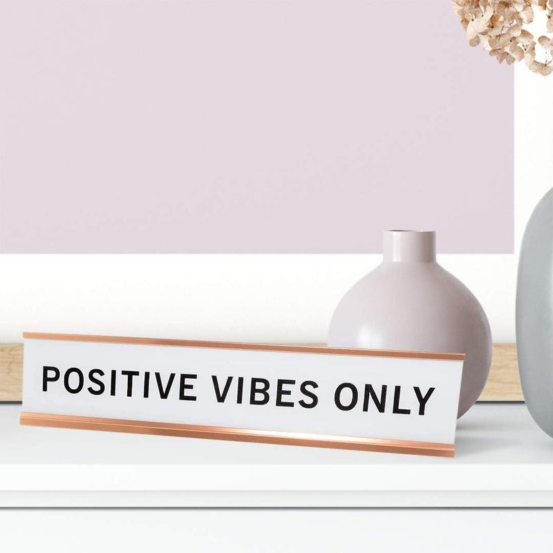 All Quality Positive Vibes Only 2"x10" Novelty Nameplate Desk Sign - Image 2