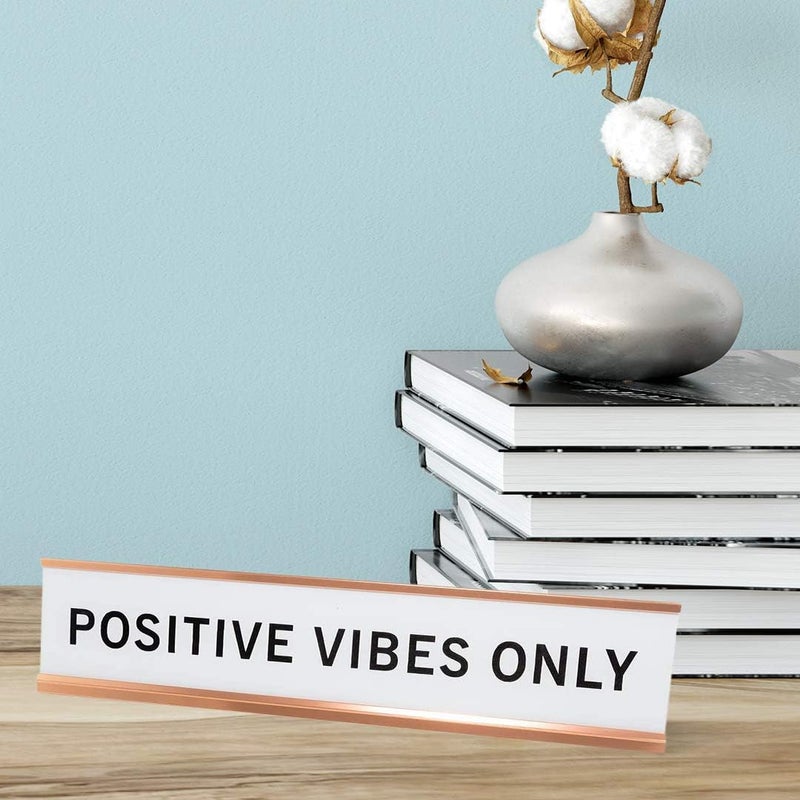 All Quality Positive Vibes Only 2"x10" Novelty Nameplate Desk Sign - Image 3