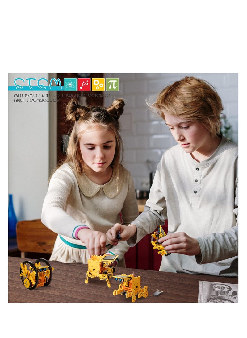 KIDWILL - 14-in-1 solar robot kit stem projects for kids age 8-12 educational science toy do it yourself solar power building kit robotic set toys gift for boys girls 8 9 10 11 12 years old - Image 1