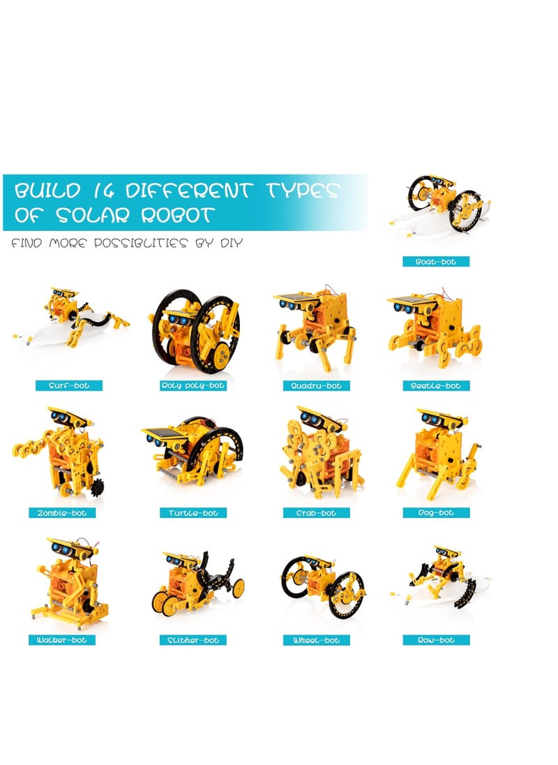 KIDWILL - 14-in-1 solar robot kit stem projects for kids age 8-12 educational science toy do it yourself solar power building kit robotic set toys gift for boys girls 8 9 10 11 12 years old - Image 1