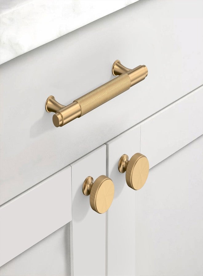 Coinkoly 10 Pack Champagne Bronze Knurled Cabinet Knobs for Dresser Drawer Pulls Brass Cupboard Hardware for Cabinets CK0029 - Image 3