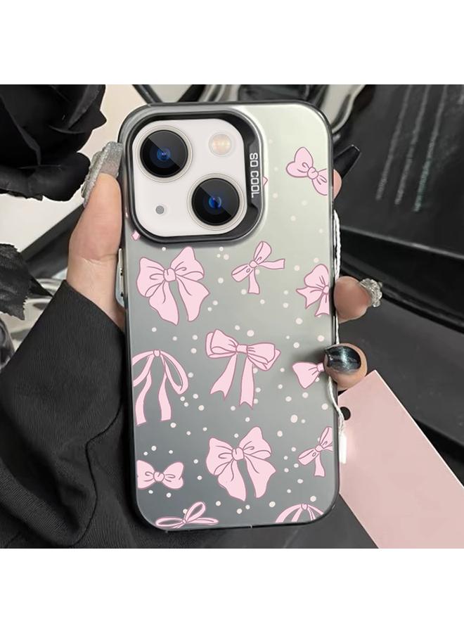 S-TOP Case For iPhone 13 Silver Painting PC Hybrid TPU Phone Case - Image 1