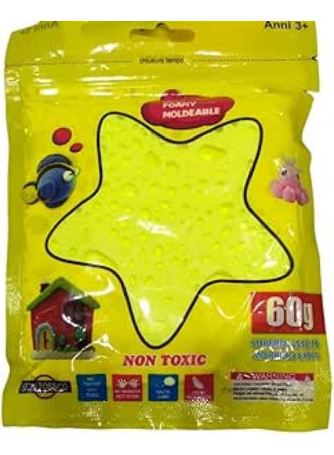 Moldable Foamy Bags 60g Mixed Color Didactic Slime yellow 