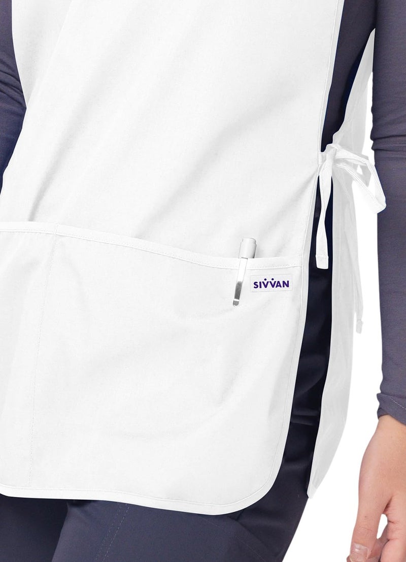 Sivvan مئزر سيفان للجنسين - مئزر الطباخ 6 قطع - S87006 - أبيض - R - Image 5