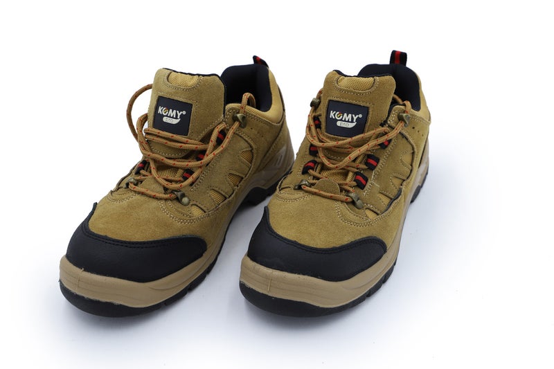 Komy Pro Series Premium  Engineer Low Ankle Safety Shoes S1PL SR Non Metalic, With Composite Toe Cap, Kevlar Midplate, Antistatic EVA , PU Daul Density Sole, Super Slip-Resistant , Breathable & Abrasion Resistant Mesh Lining  & Brown Cow Suede Leather Upper  - Model No:KMS300P - Image 1