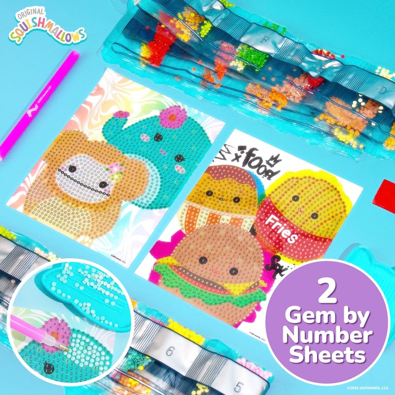 Squishmallows Original 4-in-1 Canvas Art Set, Paint by Numbers & Gem Art Crafts - Image 5