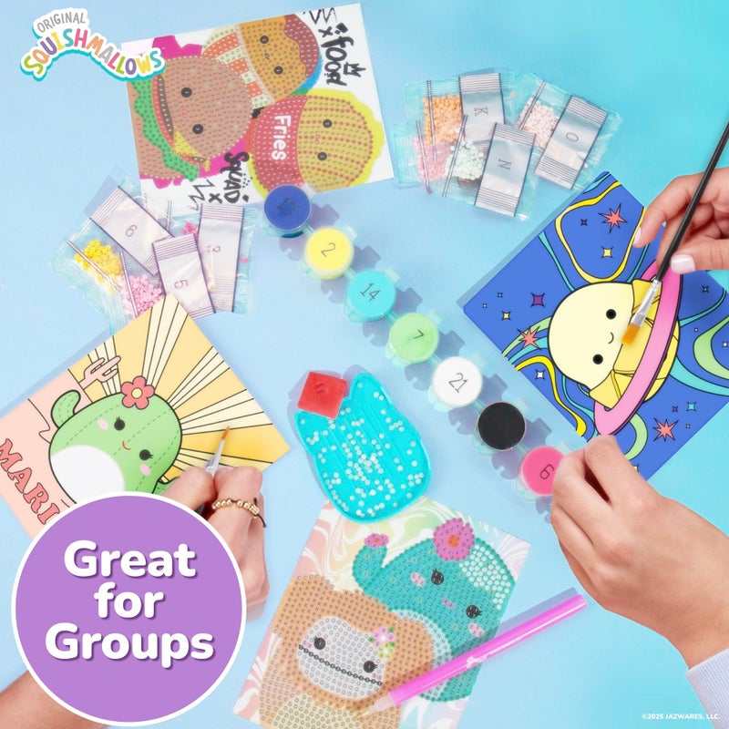 Squishmallows Original 4-in-1 Canvas Art Set, Paint by Numbers & Gem Art Crafts - Image 4