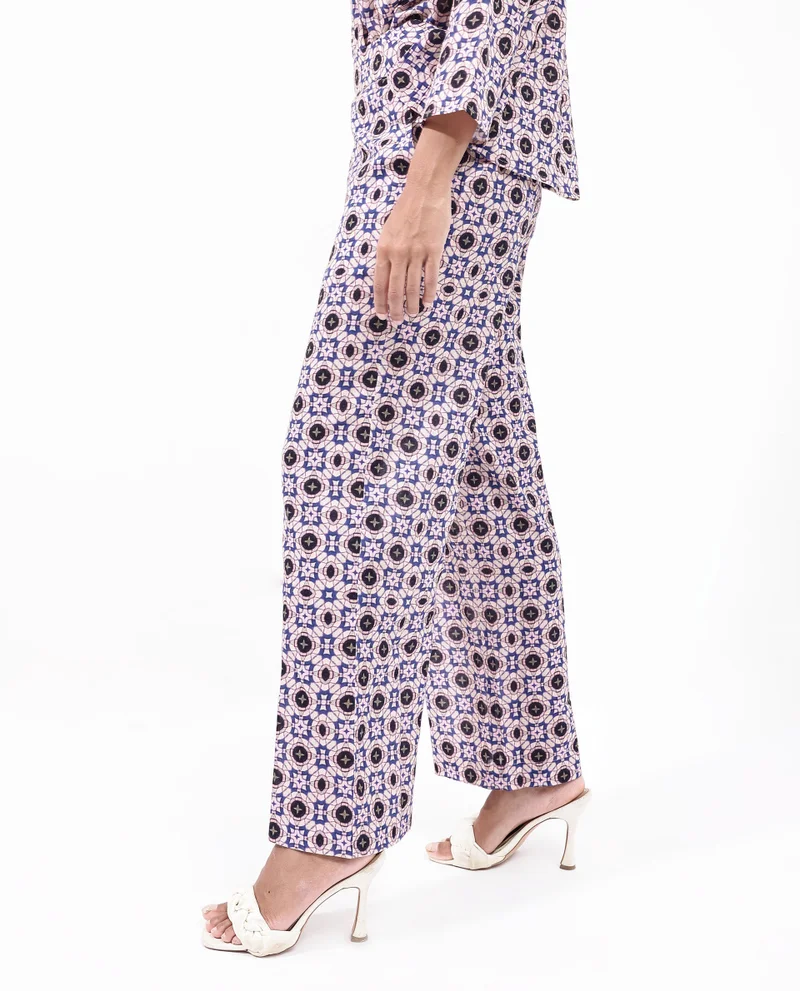 Rareism Women's Abstract Print Ankle-Length Trouser