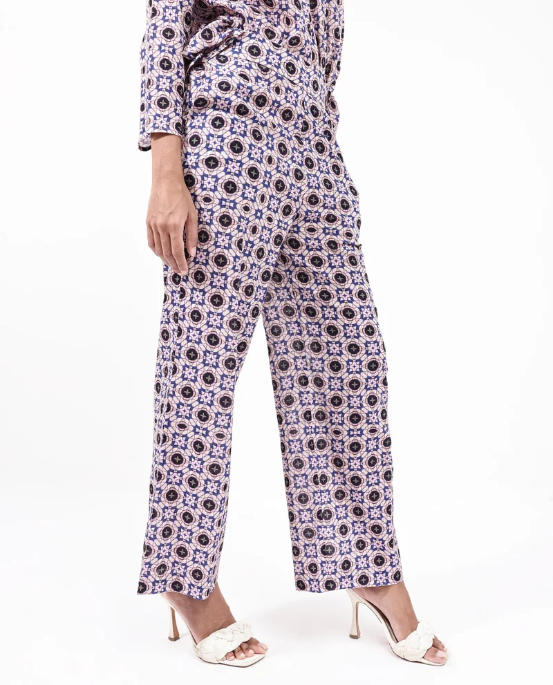 Rareism Women's Abstract Print Ankle-Length Trouser