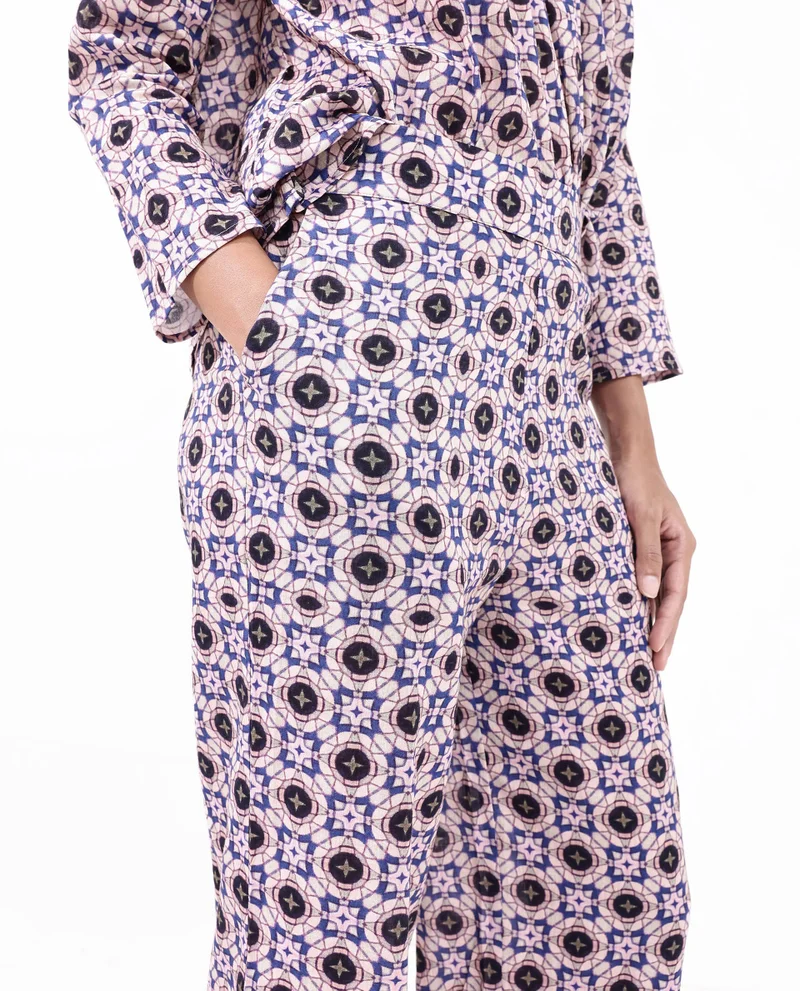 Rareism Women's Abstract Print Ankle-Length Trouser