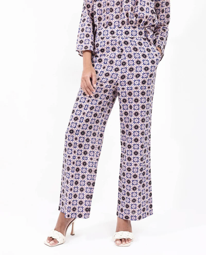 Rareism Women's Abstract Print Ankle-Length Trouser