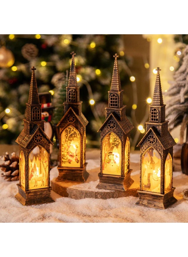 شمعدان فانوس عيد الميلاد، شكل فريد، الوان زاهية، فانوس عيد الميلاد LED، لأنماط عيد الميلاد مثل زينة العطلات، وأعياد الميلاد والكريسماس - Image 2