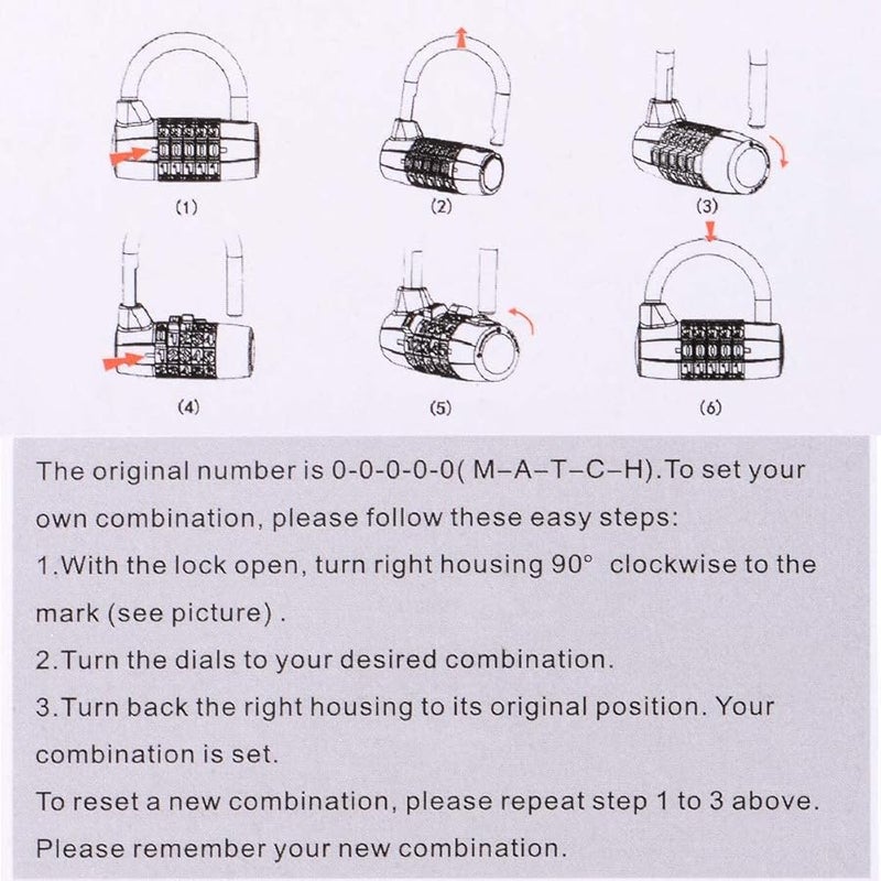 Blue Resettable 5 Digit Combination Padlock 2Pcs 2 1 2 Inch for Gate Locker - Image 1