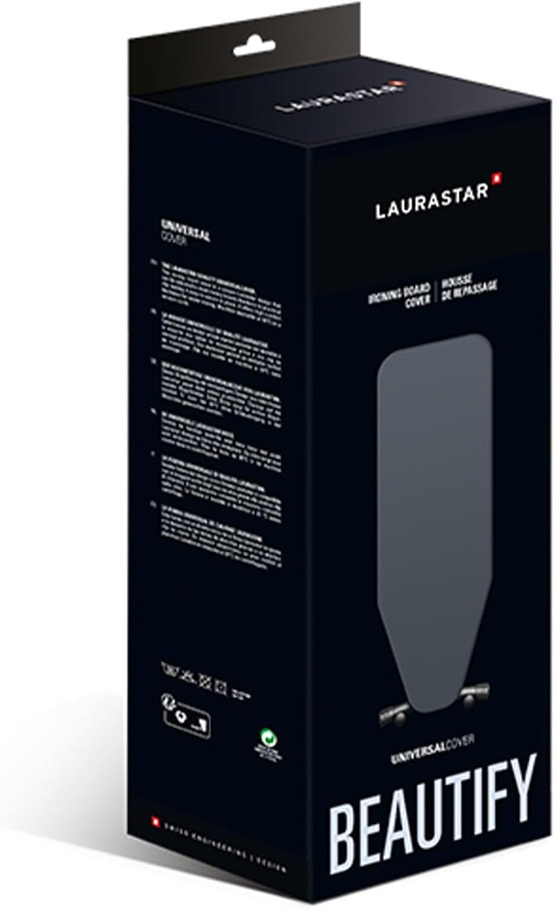 Laurastar Universalcover Dark Grey, Universal Ironing Board Cover, 131cm x 55cm, 100% Cotton, Folding Lines, Practical Clip, Adjustable, High-Comfort Thickness, Machine Washable, Unique Design - Image 4
