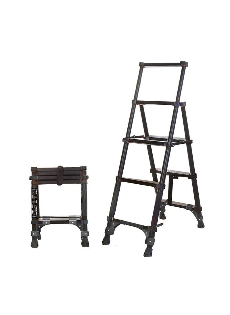 SUNRISE SUNRISE  4 Steps Telescoping Ladder A-Frame Aluminum Telescopic Ladder With 1-Button Retraction Portable Extension Ladder Adjustable Lightweight Folding Ladder For Home150kgs Capacity  - Image 1