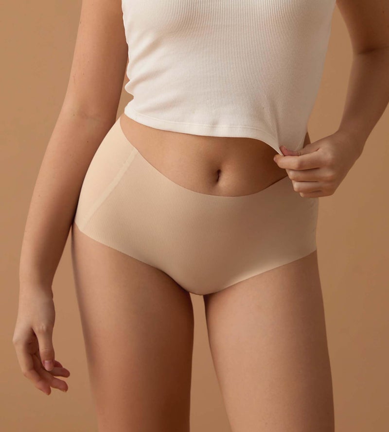 SHARICCA Seamless High Waisted Underwear for Women No Show Full Coverage Panties Nuage Microfiber Briefs Pack, 5P03, L - Image 5
