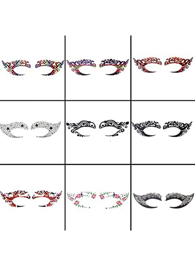 ASVNRES ملصق تاتو ظلال العيون، ملصقات مكياج تاتو مؤقتة لنقل ظلال العيون، ملصقات آيلاينر ظلال العيون، ملصقات مكياج العيون لحفلات 20 قطعة / 10 أزواج ##-ملون - Image 3