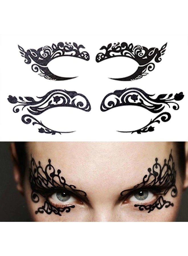 ASVNRES ملصق تاتو ظلال العيون، ملصقات مكياج تاتو مؤقتة لنقل ظلال العيون، ملصقات آيلاينر ظلال العيون، ملصقات مكياج العيون لحفلات 20 قطعة / 10 أزواج ##-ملون - Image 5