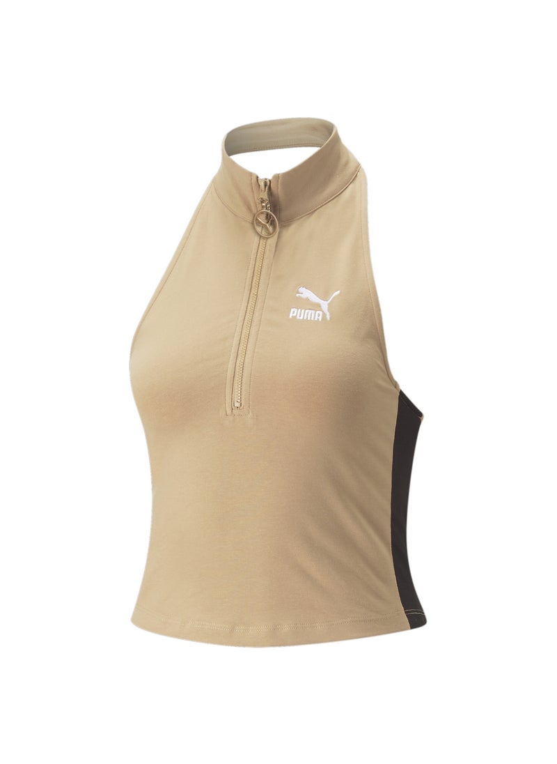 PUMA - T7 Womens Half-Zip Mock Neck T-Shirt - Image 1