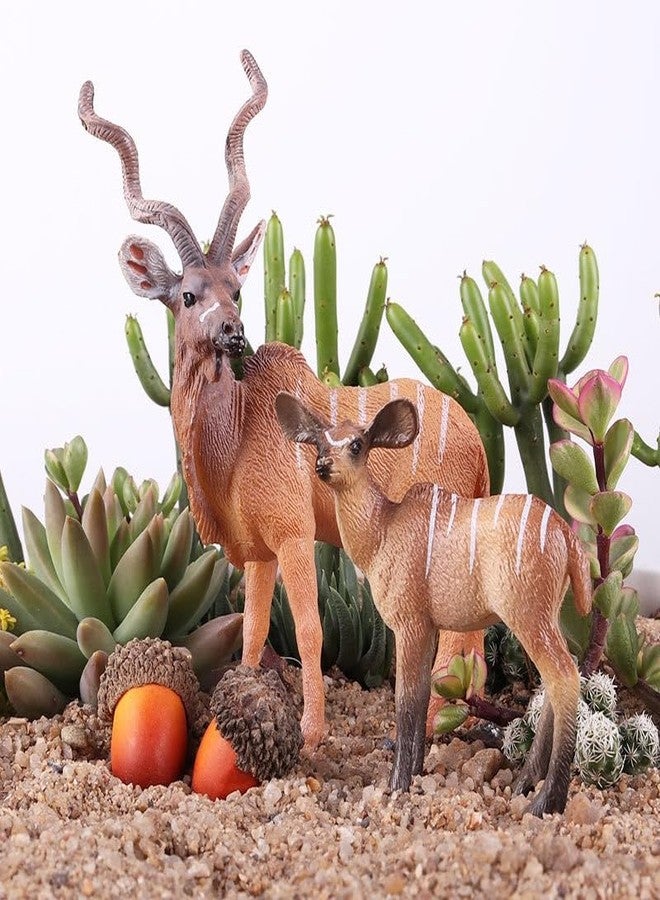 Gemini&Genius Realistic Antelopes Animal Toys, Forest Animals Deer Toy Playset, Miniature Decorations, Landscape Scenes, Cake Toppers, Gifts and Toys for Kids - Image 3