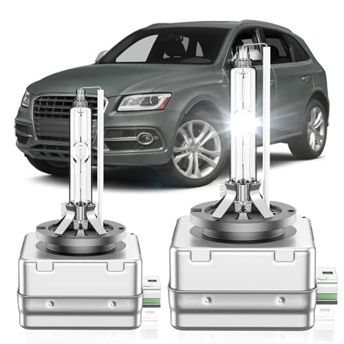 SENROBO Fit for Audi 2009-2015 A3 A4 A5 A6 S2 S4 S5 Q5 RS5 2012-2015 A7 A8 Q7 Quattro 2014-2017 SQ5 D3S HID Headlight Bulbs, High Low Beam Xenon Light, 6000K Cool White, Plug and Play, Pack of 2 - Image 1