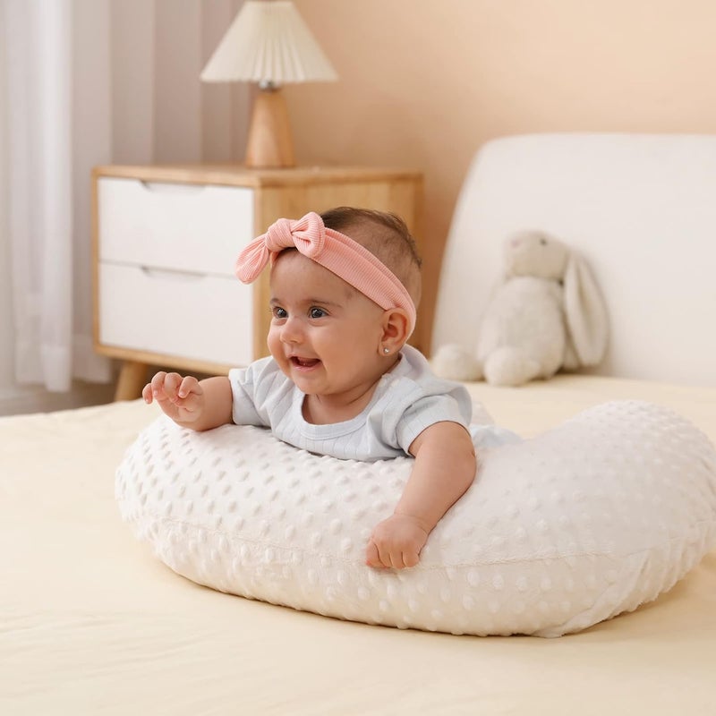 QUENESS Nursing Pillow Cover Breastfeeding Pillow Cases Plush Dot Slipcover Pillow Sham (Beige) - Image 4