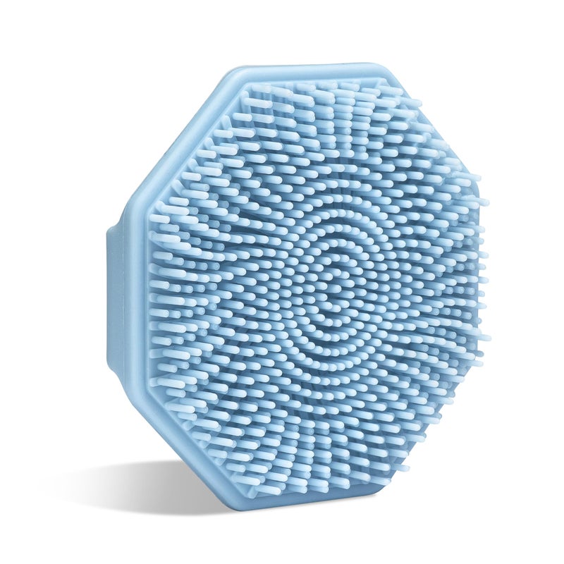 Sud ScrubÂ® Antimicrobial Silicone Face Scrubber, 1 Pack, Gentle Face Exfoliator for Sensitive Skin, Eco Friendly Facial Cleansing Brush, Exfoliating Face Brush for Men and Women (Blue) - Image 1