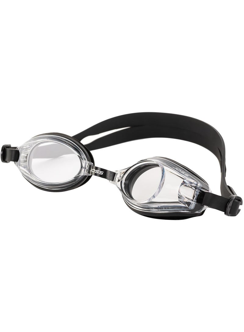 Joss Core Black Adult Swimming Goggles  Clear Lenses For Optimal Visibility, Adjustable Nose Bridge, Forked Strap For Secure Fit, Ideal For All Swimmers - Image 1
