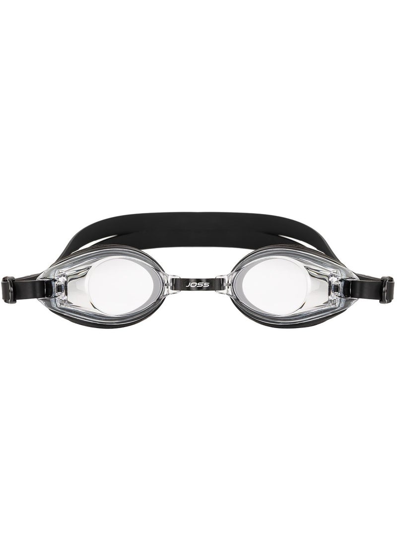 Joss Core Black Adult Swimming Goggles  Clear Lenses For Optimal Visibility, Adjustable Nose Bridge, Forked Strap For Secure Fit, Ideal For All Swimmers - Image 2