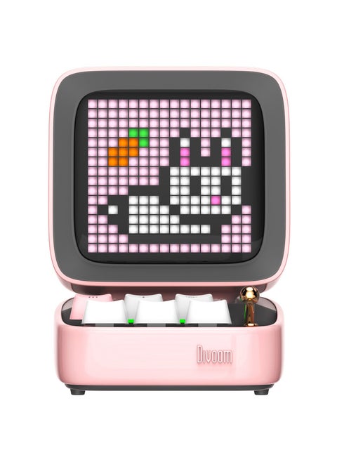 Ditoo Pro Bluetooth Mini Speaker Retro Pixel Art Bluetooth Speaker with RGB Mechanical Keyboard Pink