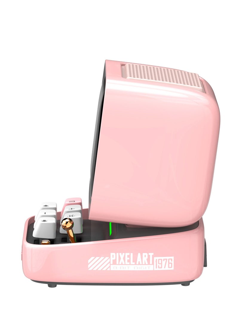 Divoom Ditoo Pro Bluetooth Mini Speaker Retro Pixel Art Bluetooth Speaker with RGB Mechanical Keyboard Pink  - Image 5