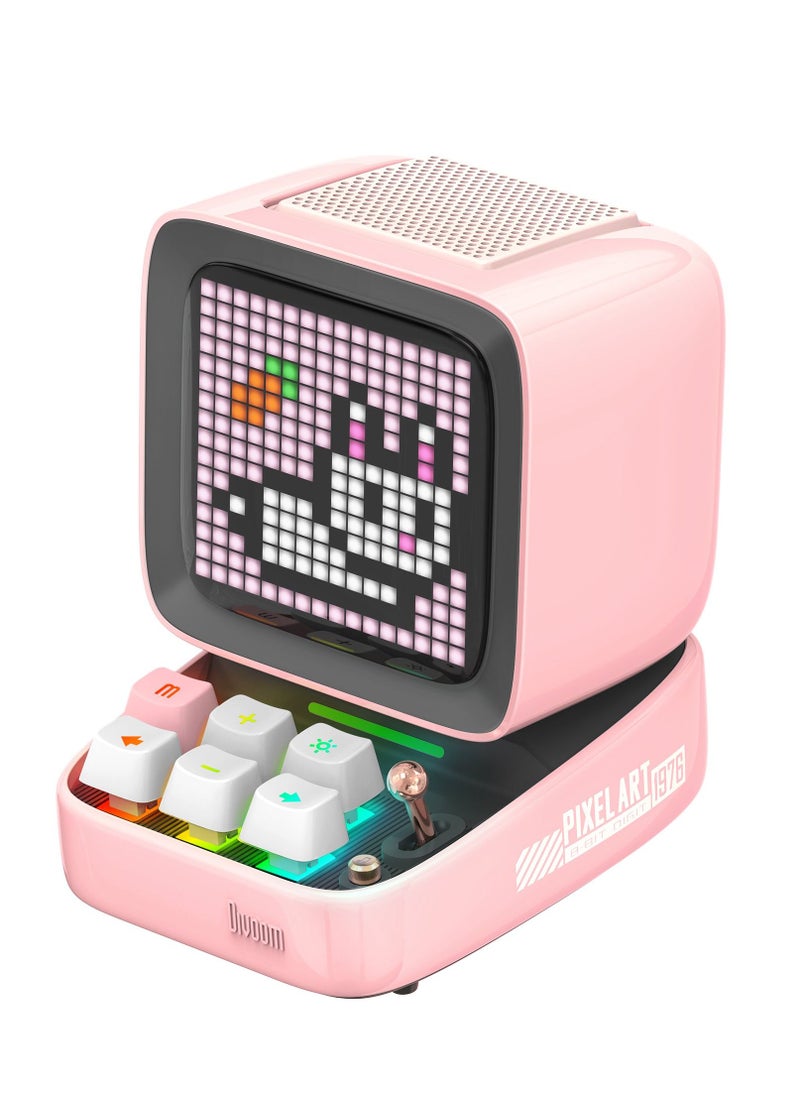 Divoom Ditoo Pro Bluetooth Mini Speaker Retro Pixel Art Bluetooth Speaker with RGB Mechanical Keyboard Pink  - Image 2
