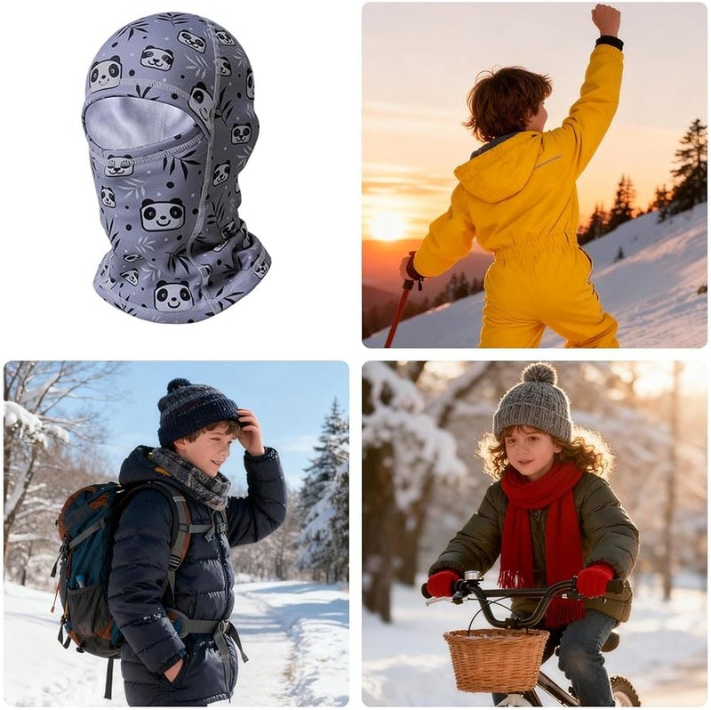 غطاء وجه باندا للأطفال، طوق عنق شتوي للتزلج وركوب الدراجات، قابل للتنفس وناعم ودافئ - Image 4
